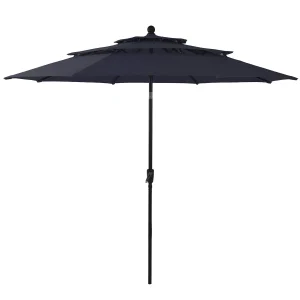 MAISON ARTS 6-Piece Patio Dining Set With 4 Adjustable Folding Chairs, Square Metal Table And 10ft Umbrella
