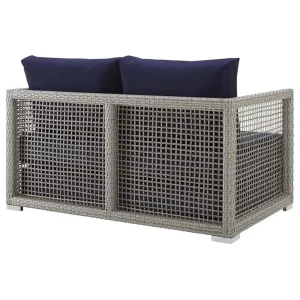 Afuera Living Wicker Patio Loveseat, Gray - 52in W x 32in D