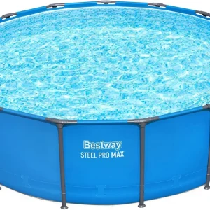 Bestway Steel Pro MAX Round Above Ground Pool, 15 ft x 48 in, Blue - Steel Pro MAX