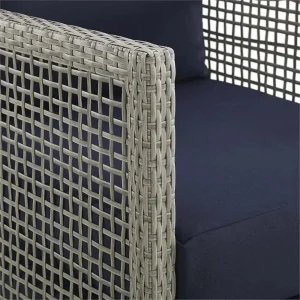 Afuera Living Wicker Patio Loveseat, Gray - 52in W x 32in D