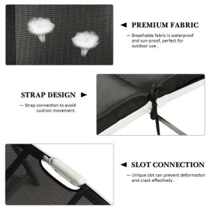 7 Position Folding Outdoor Chaise Lounge Chair With Cushion And Pillow