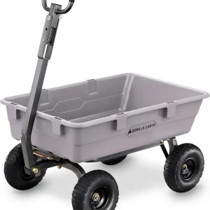 Gorilla Carts Utility Dump Wagon 6 Cubic Feet 1200 lb Capacity Black - GOR6PS