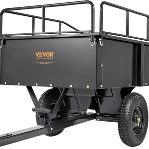 VEVOR Steel ATV Dump Cart, 750 lbs, 15 Cubic Feet - Garden Utility Trailer
