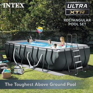 Intex Ultra XTR Rectangular Frame Above Ground Pool Set, 18' x 9' x 52"