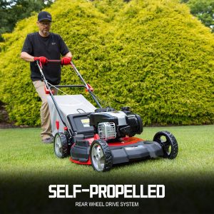 PowerSmart Self-Propelled Gas Lawn Mower 22-Inch 140cc Briggs & Stratton E550 Engine - 3-In-1 Rear-Wheel Drive