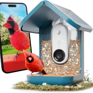 Birdbuddy PRO Solar Smart Bird Feeder With Camera, 5MP Photos, 2K HD Video, Blue - PRO