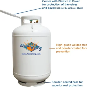 Flame King Vertical Propane Tank 420LB - White