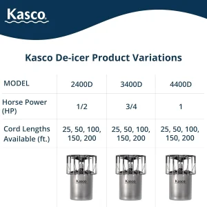 Kasco Lake And Pond De-Icer 3/4 HP 120V With 50 Ft Electric Power Cord