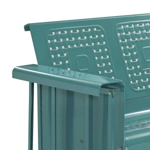 Crosley Outdoor Metal Loveseat Glider, Turquoise, 32.5in H x 48.75in W x 28in D - Bates