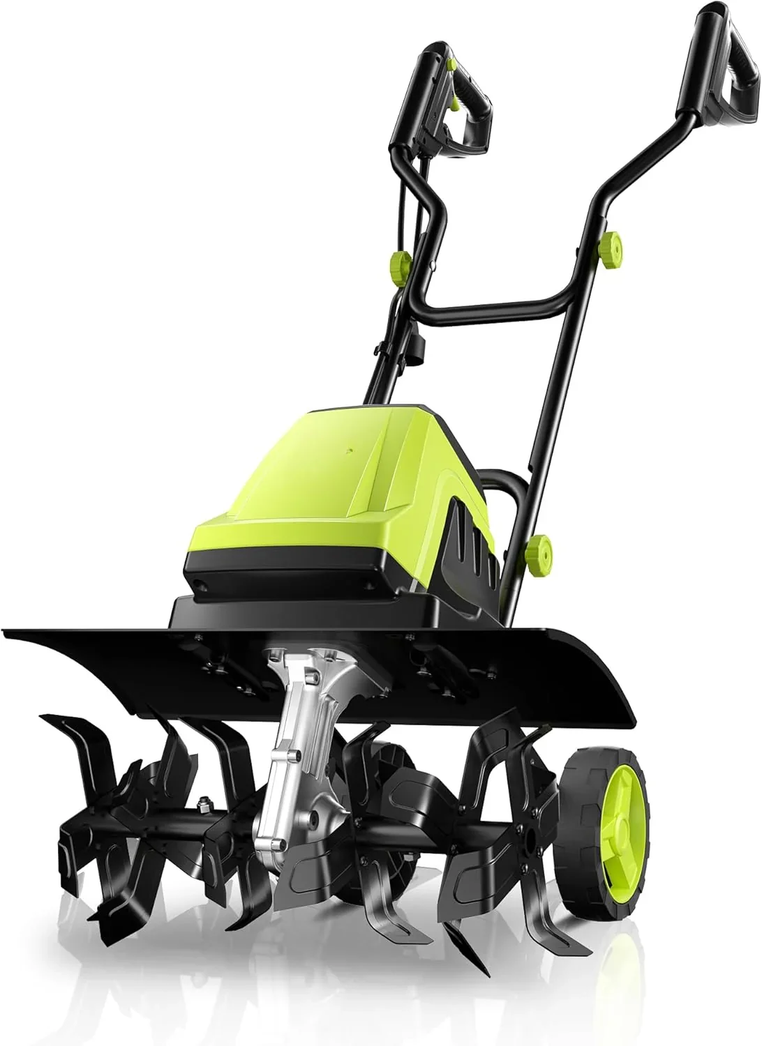 Electric Corded Tiller Cultivator, 15-Amp, 18-Inch Width, 9-Inch Depth, 24 Steel Tines - Green