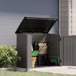 Suncast Horizontal Resin Storage Shed, 34 Cu Ft, Floor Included, Stoney Black