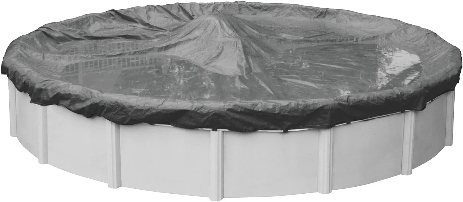 Robelle Ultimate Charcoal Winter Pool Cover For 30 ft Above Ground Pools, 34 ft Cover Size, 4 ft Overlap - 5130-4