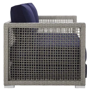 Afuera Living Wicker Patio Loveseat, Gray - 52in W x 32in D