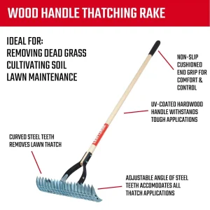 Craftsman Thatching Rake 15-in Steel Head With 54-in Hardwood Handle - CMXMLBA2200