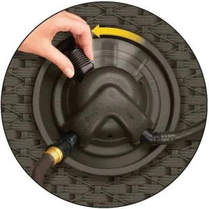 Suncast Aquawinder 125 Water-Powered Wicker Hose Reel - Java