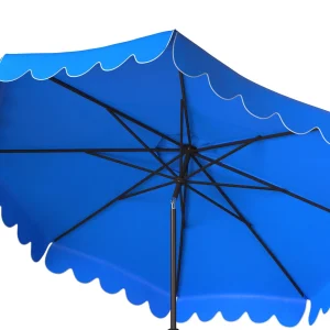 Safavieh Patio Umbrella 9' Crank Tilt Navy/White - Venice