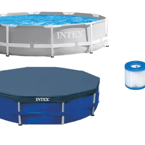 Intex Prism Frame Above Ground Swimming Pool 14ft x 42in With Pump - 26719EH