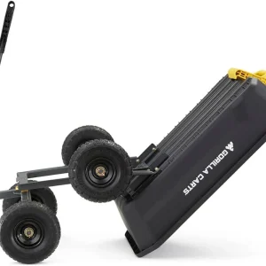 Poly Dump Garden Cart With No-Flat Tires, 7 Cubic Feet, 1200-Pound Capacity, Black - 7GCG-NF
