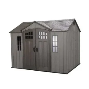 Lifetime 10 Ft x 8 Ft Reinforced Outdoor Storage Shed - Dual-Wall Polyethylene Construction