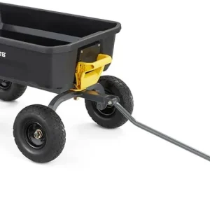 Poly Dump Garden Cart With No-Flat Tires, 7 Cubic Feet, 1200-Pound Capacity, Black - 7GCG-NF