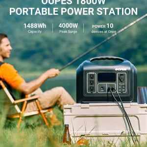 OUPES Portable Power Station 1488Wh 1800W With 2 x 100W Panels