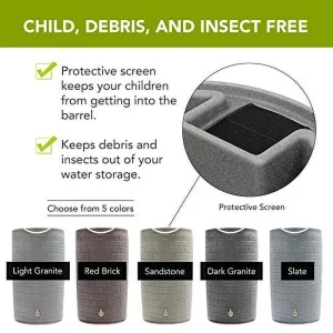 Good Ideas Impressions Downton Rain Saver Rain Barrel, 50 Gallon, Dark Granite - IMP-D50-DAR