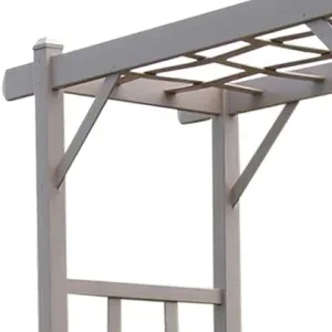 Dura-Trel PVC Garden Arbor, Elmwood, Mocha, 57in x 85in