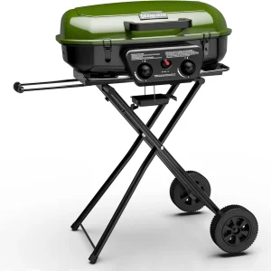 Brand-Man Portable Propane Gas Grill With Folding Cart And Push-Button Ignition