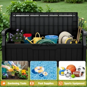 Devoko 82 Gallon Outdoor Storage Bench And Deck Box