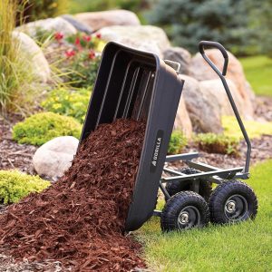 Gorilla Carts Utility Dump Wagon 6 Cubic Feet 1200 lb Capacity Black - GOR6PS