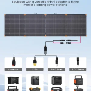 Portable Foldable Solar Panel 450W 38V N-Type 16BB 25% Efficiency - IP68 Waterproof