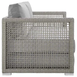 Afuera Living Wicker Patio Loveseat, Gray - 52in W x 32in D