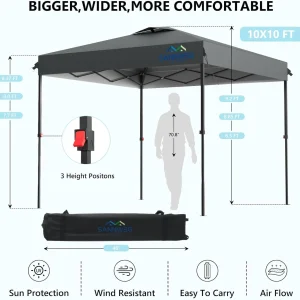 10x10 Commercial Pop-Up Canopy Tent With 3 Sidewalls - One Person Setup
