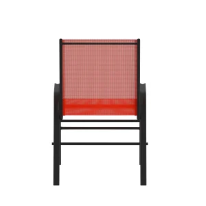 Emma + Oliver Outdoor Stack Chairs, Gray, 4 Pack, 21.25in W x 29in D x 36in H
