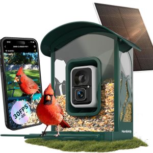 Humbirdy Smart Bird Feeder With Camera, 4K Ultra HD, Solar Powered, 2.4G/5G Wi-Fi