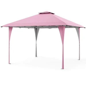 Costway Pop-Up Gazebo Outdoor Canopy Tent, 13 x 13 ft, Gray