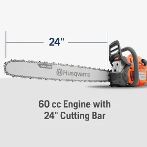 60.3cc 3.6-HP 2-Cycle Gas Chainsaw With 24-Inch Bar - 460