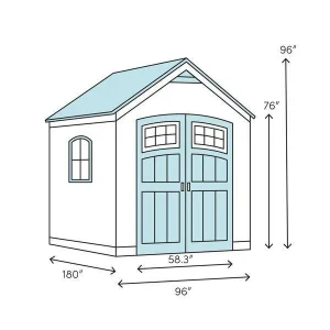 Lifetime Plastic Storage Shed 8 ft. W x 15 ft. D, Desert Sand - 60075
