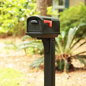Rubbermaid Mailbox And Post Combo 49.88in X 10.13in X 20.75in Polyethylene Black