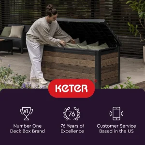 200 Gallon Resin Deck Box, 59.7 in L x 28.5 in W x 35.4 in H