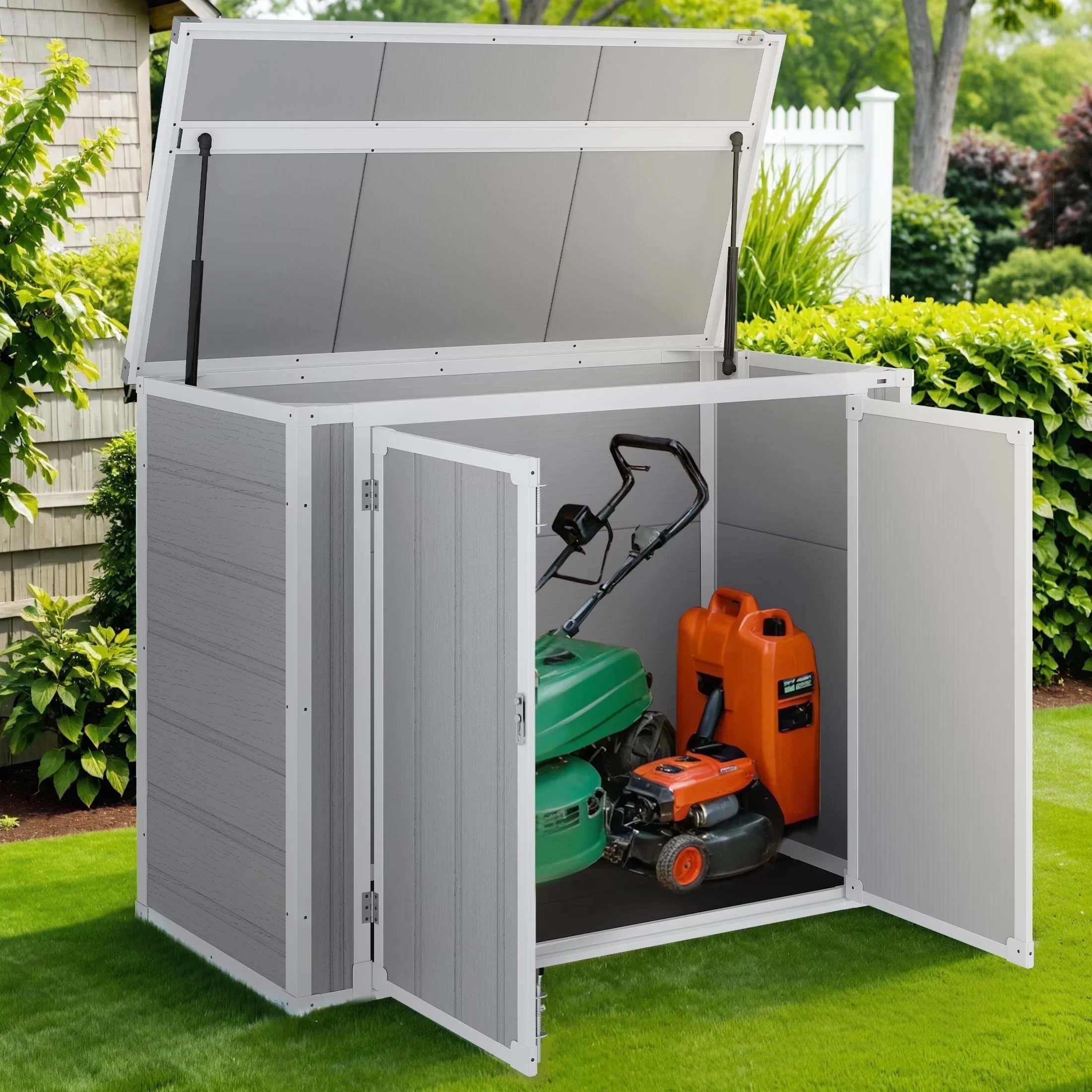 Enyopro Horizontal Resin Outdoor Storage Shed, 306Gal, 55.9in L x 29.52in W x 43.3in H