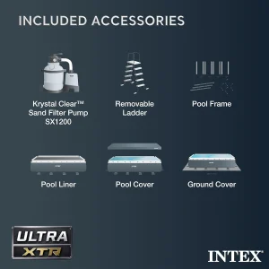 Intex Ultra XTR Rectangular Frame Above Ground Pool Set, 18' x 9' x 52"