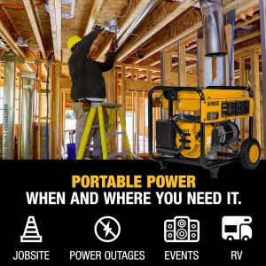 DeWalt Portable Gas Generator 5 000 Starting Watts, 4 000 Running Watts, 223cc - DXGNR4000