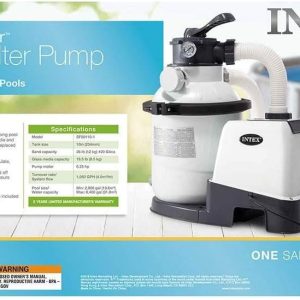 Intex Krystal Clear 16 Inch 3,000 GPH Above-Ground Pool Sand Filter Pump - 26651EG