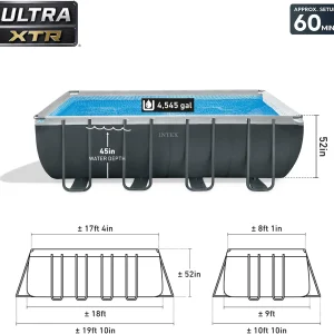 Intex Ultra XTR Rectangular Frame Above Ground Pool Set, 18' x 9' x 52"