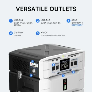 IEE Portable Power Station 5120Wh 120/240V 5000W LFP Battery - SP5000