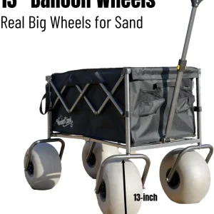 WONDERCAMEL Collapsible All-Terrain Beach Wagon With 13in Balloon Wheels, 185L, 46in D x 28.98in W x 46in H