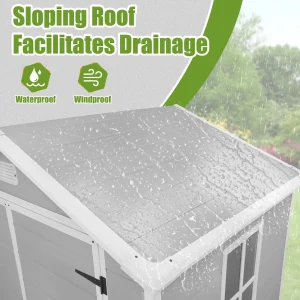 Enyopro Horizontal Resin Outdoor Storage Shed, 306Gal, 55.9in L x 29.52in W x 43.3in H