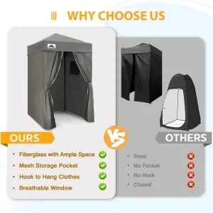 EAGLE PEAK Ultra Compact 4 ft x 4 ft Pop-Up Changing Room Canopy - Flex