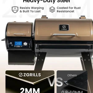 Z GRILLS Wood Pellet Grill & Smoker, Bronze, 459 Sq In, 8-in-1 - ZPG-450A2